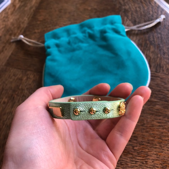 Rustic Cuff Meagen Metallic Oklahoma Single Wrap Light Green with Gold - Picture 4 of 6